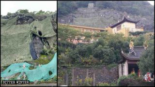 Tempel angewiesen, Hunderte von buddhistischen Außenstatuen zu verhüllen