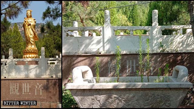 Die Guanyin-Statue wurde entfernt.