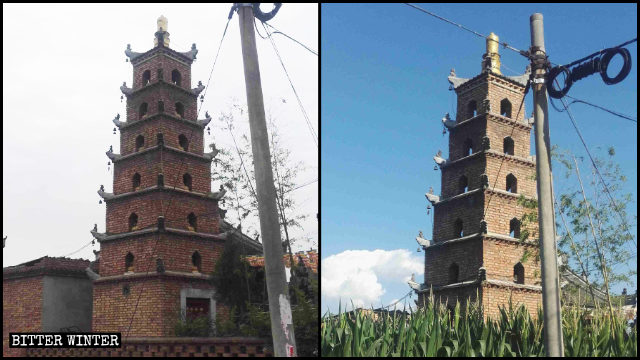 Die buddhistische Pagode im Lingying Tempel